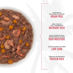 Tiki Cat Aloha Friends Grain-Free, Low-Carbohydrate Wet Food with Flaked Tuna for Adult Cats & Kittens Tuna, Shrimp & Pumpkin