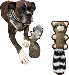 SPOT Dura-Fused Hemp Friends - Dog Toy Made with Hemp Material, Fused with Tricot for Durablity, with Furry Plush Tail and Squeaker, Great for Light to Moderate Chewers - 18" Assorted Styles