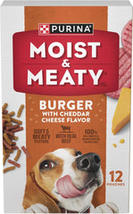 Purina Moist and Meaty Burger With Cheddar Cheese Flavor Dry Soft Dog Food Pouches - (Pack of 4) 12 ct. Pouches
