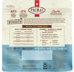 Primal Freeze Dried Raw Cat Food Nuggets Rabbit, Complete & Balanced Meal or Topper, Premium, Healthy, Grain Free, High Protein Raw Cat Food with Probiotics