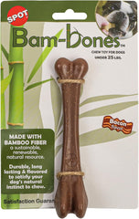 SPOT Bam-Bones Bone - Made with Strong Bamboo Fiber, Durable Long Lasting Dog Chew for Light to Moderate Chewers, Great Toy for Adult Dogs & Teething Puppies Under 25lbs