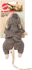 SPOT Big Mouse Bertha with Catnip - Lifelike Cat Toy, Fuzzy Mice with Catnip and Crinkle Sound, Large Size for Cuddling, Chasing, Playing - 7in Plush Toys, Assorted Colors