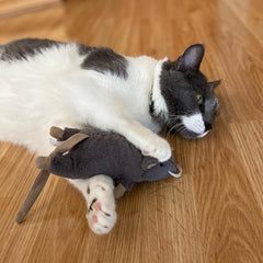 SPOT Big Mouse Bertha with Catnip - Lifelike Cat Toy, Fuzzy Mice with Catnip and Crinkle Sound, Large Size for Cuddling, Chasing, Playing - 7in Plush Toys, Assorted Colors