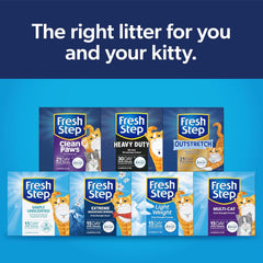 Fresh Step Clean Paws Cat Litter With Febreze Freshness, Multi-Cat Low-Tracking Clumping Litter With Guaranteed Odor Control, 22.5 lb. Box