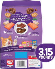 Purina Friskies Dry Cat Food, Surfin' & Turfin' Favorites - (Pack of 4) 3.15 lb. Bags