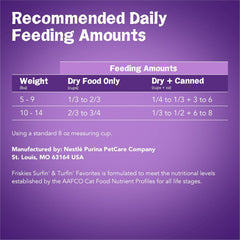 Purina Friskies Dry Cat Food, Surfin' & Turfin' Favorites - (Pack of 4) 3.15 lb. Bags