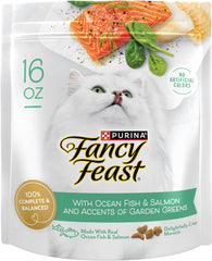 Purina Fancy Feast Dry Cat Food With Ocean Fish and Salmon - (Pack of 4) 16 oz. Bags
