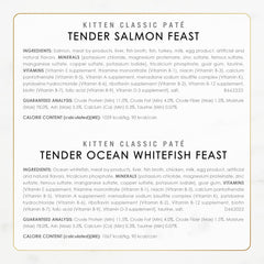 Purina Fancy Feast Tender Ocean Whitefish, Turkey, Chicken and Salmon Feasts Wet Kitten Food Variety Pack - (Pack of 24) 3 oz. Boxes