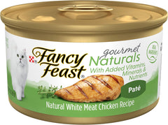 Purina Fancy Feast Wet Cat Food Pate Gourmet Naturals White Meat Chicken Recipe - (Pack of 12) 3 oz. Cans