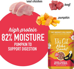 Tiki Cat Aloha Friends, Chicken, Pumpkin & Beef, Grain-Free & High Moisture, Wet Cat Food for All Life Stages