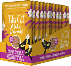 Tiki Cat Aloha Friends, Chicken, Pumpkin & Duck, Grain-Free & High Moisture, Wet Cat Food for All Life Stages