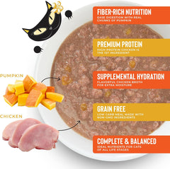 Tiki Cat Aloha Friends, Chicken & Pumpkin, Grain-Free & High Moisture, Wet Cat Food for All Life Stages