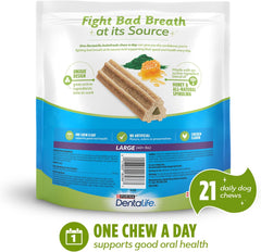 Dentalife Purina Large Breed Dog Dental Chews, ActivFresh Daily Oral Care Large Chews - 21 ct. Pouch