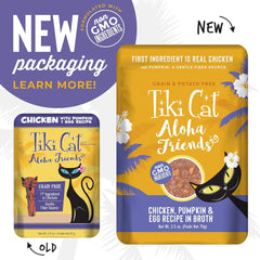 Tiki Cat Aloha Friends, Chicken, Pumpkin & Egg, Grain-Free & High Moisture, Wet Cat Food for All Life Stages