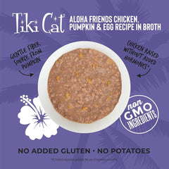 Tiki Cat Aloha Friends, Chicken, Pumpkin & Egg, Grain-Free & High Moisture, Wet Cat Food for All Life Stages