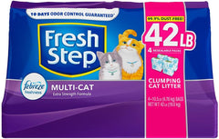 Fresh Step Multi-Cat Extra Strength Scented Clumping Cat Litter with The Power of Febreze, 42 lbs
