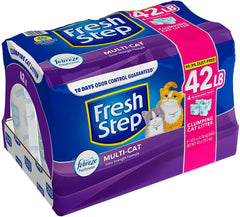 Fresh Step Multi-Cat Extra Strength Scented Clumping Cat Litter with The Power of Febreze, 42 lbs