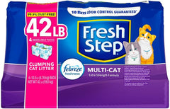 Fresh Step Multi-Cat Extra Strength Scented Clumping Cat Litter with The Power of Febreze, 42 lbs