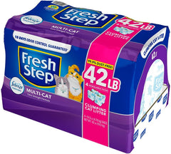 Fresh Step Multi-Cat Extra Strength Scented Clumping Cat Litter with The Power of Febreze, 42 lbs