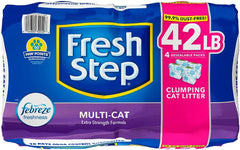 Fresh Step Multi-Cat Extra Strength Scented Clumping Cat Litter with The Power of Febreze, 42 lbs