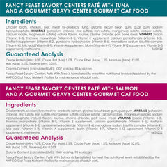 Purina Fancy Feast Pate Wet Cat Food Variety Pack, Savory Centers Pate With a Gravy Center - (2 Packs of 12) 3 oz. Pull-Top Cans
