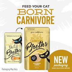 Tiki Cat Born Carnivore Broths, Chicken Recipe, Hydration and Flavor Supplement Cat Food Topper