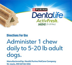 Purina DentaLife Dental Care Small/Medium Dog Chews, ActivFresh Daily Oral Care - 6.9 oz