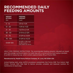 Purina ONE Natural High Protein Dry Dog Food Dry True Instinct with Real Beef and Salmon With Bone Broth and Added Vitamins, Minerals and Nutrients - 27.5 lb. Bag