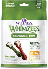 Whimzees Brushzees Dental Dog Treats for Medium Dogs (25-40 lbs)