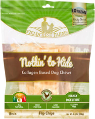 Fieldcrest Farms Nothin to Hide Flip Chips Chews for Dogs - All Natural Rawhide Alternative Treats for Dogs, Chicken, Beef or Peanut Butter Flavor Snack for All Breed Dogs (Chicken, 8.5 Oz)
