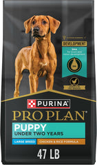 Purina Pro Plan Large Breed Dry Puppy Food, Chicken and Rice Formula - 47 lb. Bag