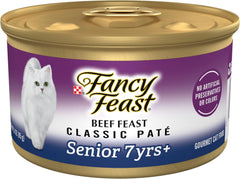 Purina Fancy Feast Senior Wet Cat Food 7 Years Plus Beef Feast Pate - (Pack of 24) 3 oz. Cans