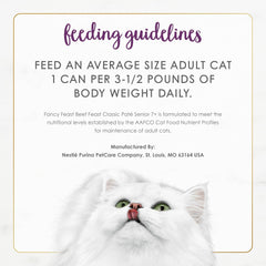 Purina Fancy Feast Senior Wet Cat Food 7 Years Plus Beef Feast Pate - (Pack of 24) 3 oz. Cans