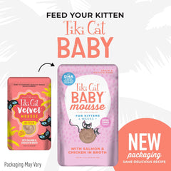 Tiki Cat Baby, Salmon & Chicken, Grain-Free and Nutrient Rich, Wet Cat Food for Kittens 4 Weeks+
