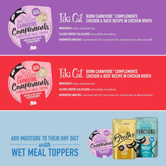 Tiki Cat Born Carnivore Complements Variety Pack, Chicken Blends, Wet, High-Protein & High-Moisture Cat Food Topper