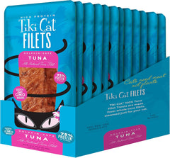 Tiki Cat Filet, All Natural Tuna, Single Ingredient High Moisture Non-GMO Wet Cat Food Topper, for All Life Stages