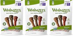 Paragon 3 Pack of Whimzees Brushzees Grain-Free Dog Dental Chews