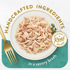 Purina Fancy Feast Appetizers Lickable Grain Free Wet Cat Food Topper White Meat Chicken and Flaked Tuna Appetizer - (Pack of 10) 1.1 oz. Trays