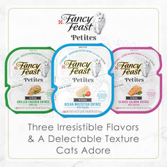 Purina Fancy Feast Gourmet Wet Cat Food Variety Pack, Petites Gravy Collection, break-apart tubs, 48 servings - (Pack of 24) 2.8 oz. Tubs