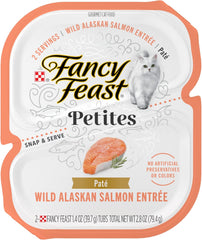 Purina Fancy Feast Gourmet Pate Wet Cat Food, Petites Wild Alaskan Salmon Entree - (Pack of 12) 2.8 oz. Tubs