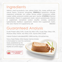 Purina Fancy Feast Gourmet Pate Wet Cat Food, Petites Wild Alaskan Salmon Entree - (Pack of 12) 2.8 oz. Tubs