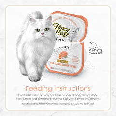 Purina Fancy Feast Gourmet Pate Wet Cat Food, Petites Wild Alaskan Salmon Entree - (Pack of 12) 2.8 oz. Tubs