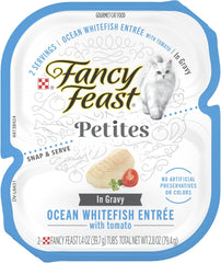 Purina Fancy Feast Gourmet Gravy Wet Cat Food, Petites Ocean Whitefish With Tomato Entree - (Pack of 12) 2.8 oz. Tubs