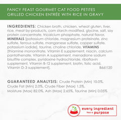 Purina Fancy Feast Petites Gourmet Gravy Wet Cat Food, Petites Grilled Chicken With Rice Entree - (Pack of 12) 2.8 oz. Tubs
