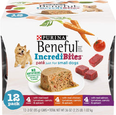 Purina Beneful Small Breed Wet Dog Food Variety Pack, IncrediBites With Real Beef, Chicken and Salmon - (Pack of 30) 3 Oz. Cans