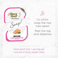 Purina Fancy Feast Gourmet Gravy Wet Cat Food, Petites Seared Salmon With Spinach Entree - (Pack of 12) 2.8 oz. Tubs