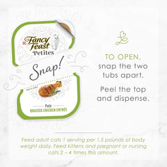 Purina Fancy Feast Gourmet Wet Cat Food Variety Pack, Petites Pate Collection, break-apart tubs, 24 servings - (Pack of 12) 2.8 oz. Tubs