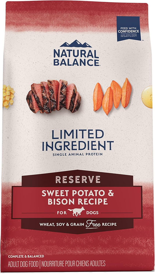 Natural Balance Limited Ingredient Adult Grain-Free Dry Dog Food, Reserve Sweet Potato & Bison Recipe