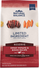 Natural Balance Limited Ingredient Adult Grain-Free Dry Dog Food, Reserve Sweet Potato & Bison Recipe