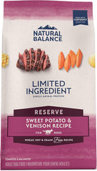 Natural Balance Limited Ingredient Adult Grain-Free Dry Dog Food, Reserve Sweet Potato & Venison Recipe